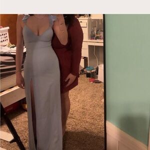 Showpo Light Blue Maxi Dress with Slit